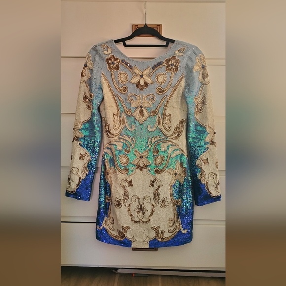 Needle and Thread embellished blue jeweled dress - Picture 2 of 8